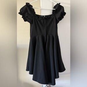 Boohoo Black Ruffle Dress - Size 6